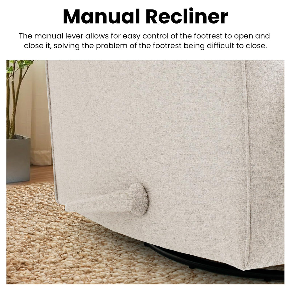 Beige Swivel Rocker Recliner Chair Y2902