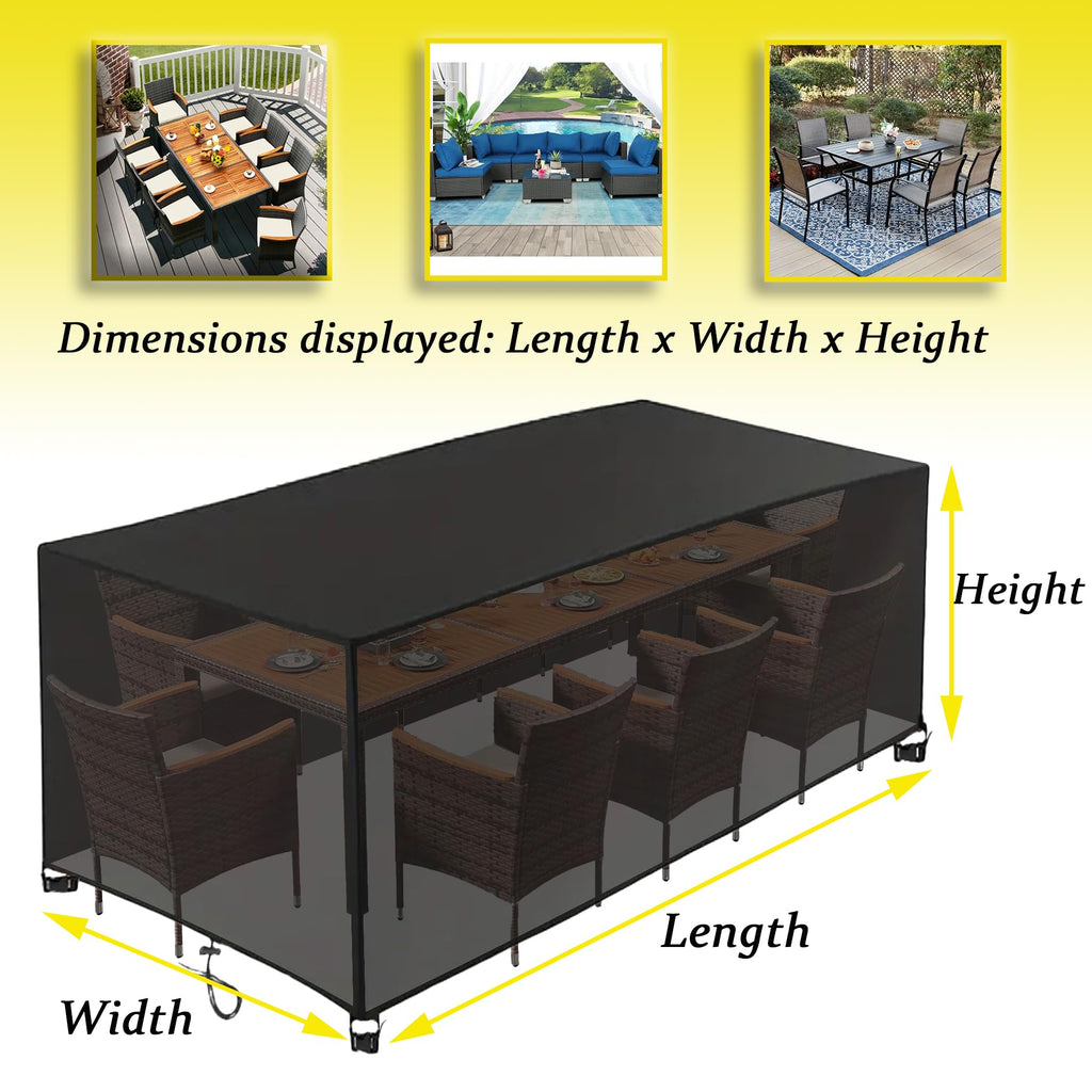 Waterproof Outdoor Furniture Cover 420D, 47"L x 22"W x 30"H Black C189