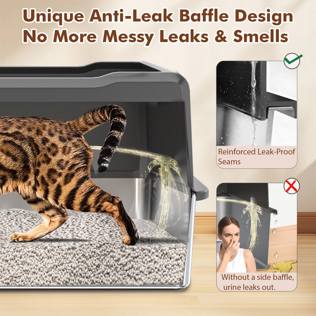 Extra Large Stainless Steel Litter Box V39999