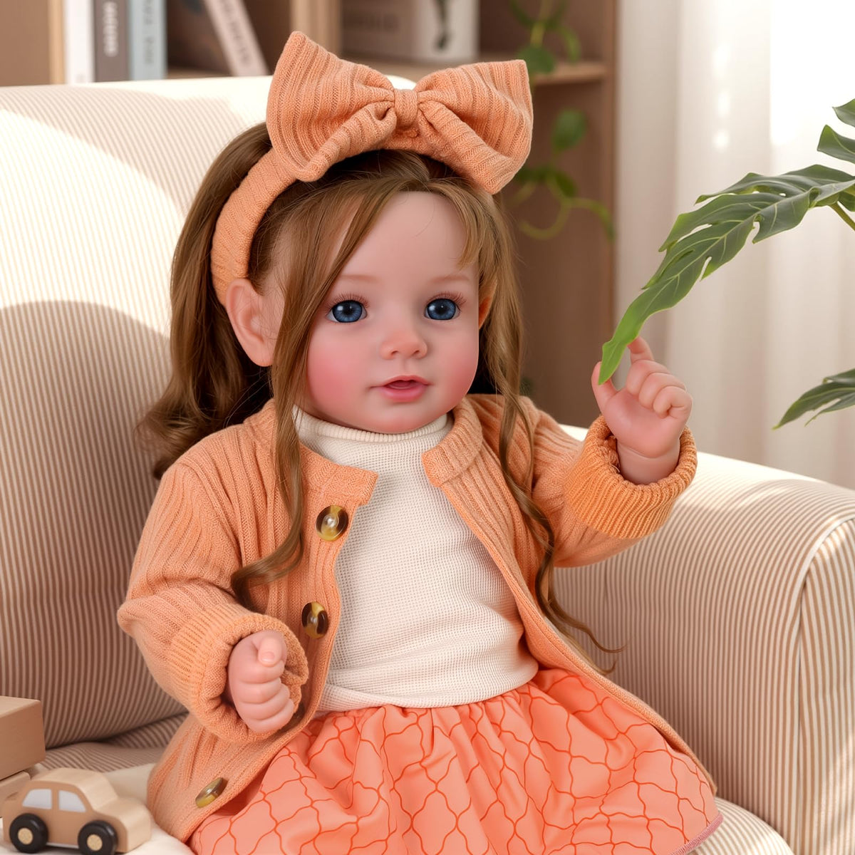 20 Inch Reborn Baby Dolls with Brown Hair Z62412