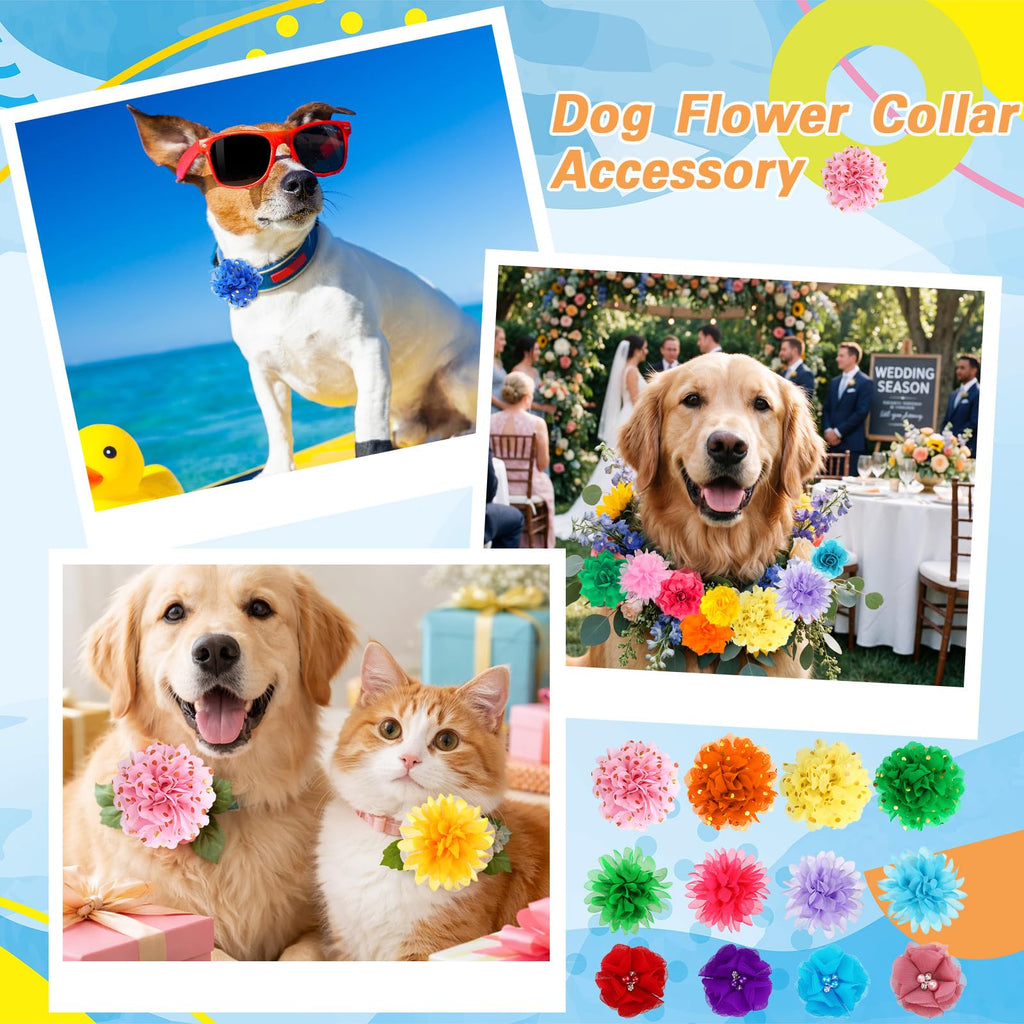 120 Pcs Multicolor Dog Collar Bows D287