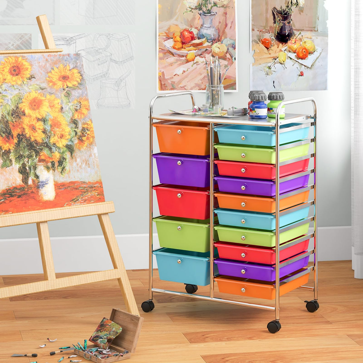 15 Drawer Rolling Storage Cart F4671