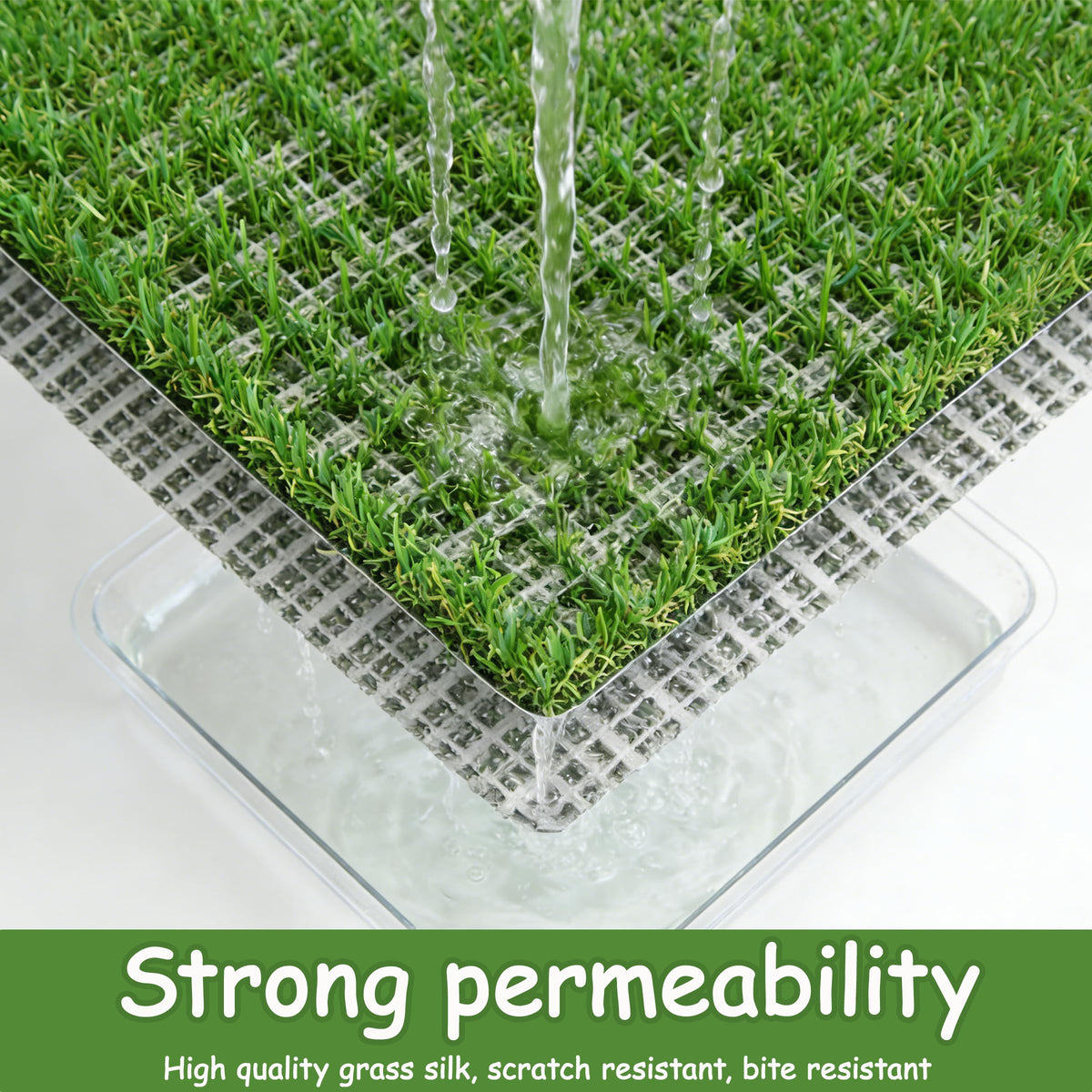 Dog Grass Pad with Tray, 30" X 20", with 2 Reusable Grass Pads E3821