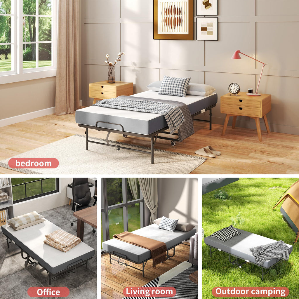 75"x38" Folding Bed with Mattress S610042