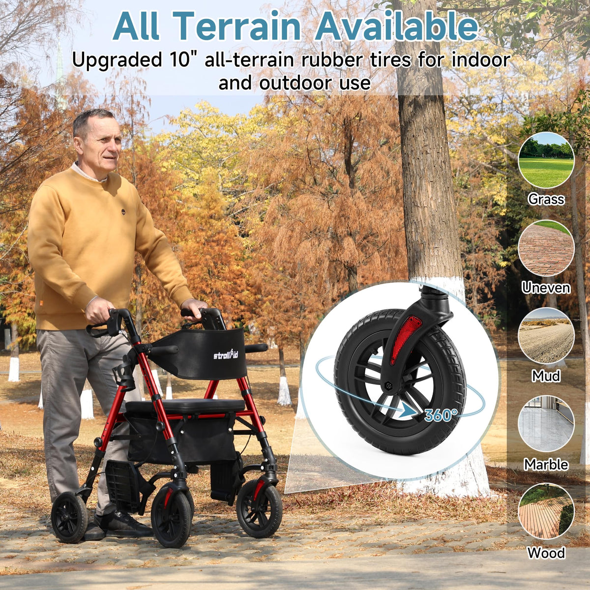 2 in 1 Rollator Wheelchairs Combo with Seat D698480