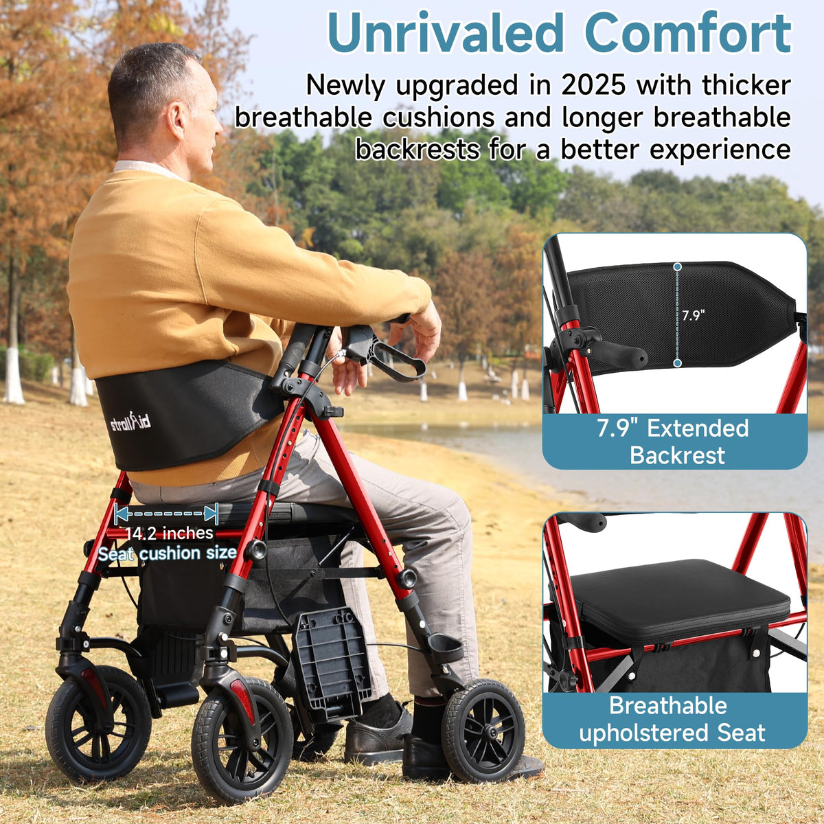 2 in 1 Rollator Wheelchairs Combo with Seat D698480