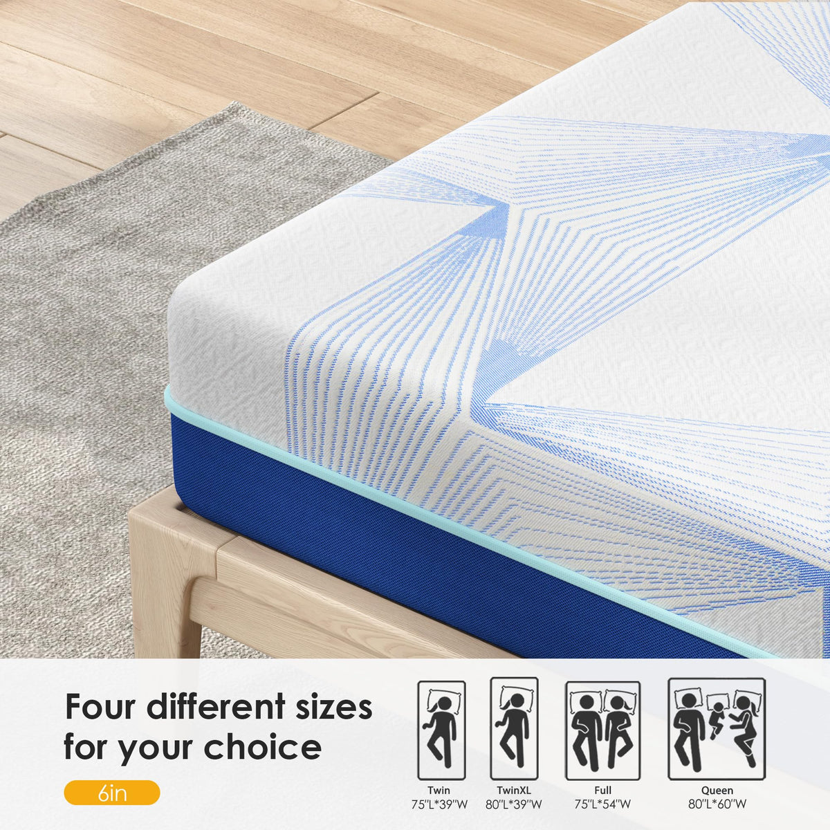 6 Inch Gel Memory Foam Twin Size Mattress O97481