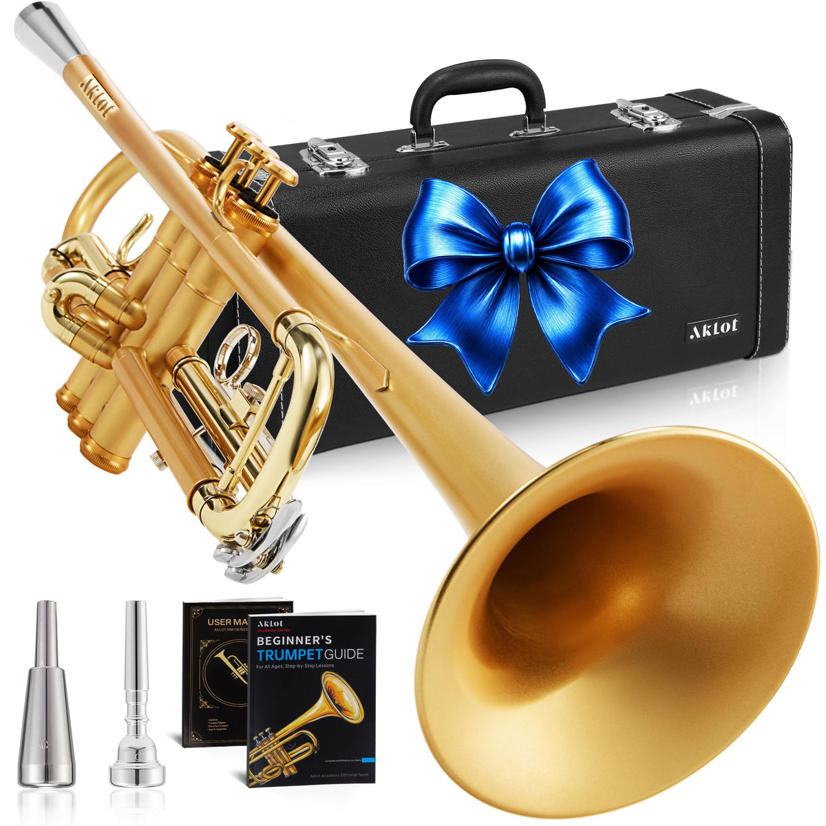 Satin Gold Bb Trumpet with Hard Case Q708